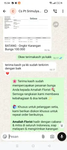 Testimonial Papan Bunga cikarang urata