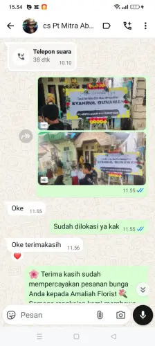 Testimonial Papan Bunga cikarang urata